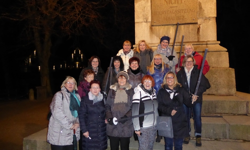Die Unternehmerfrauen im Handwerk vor der Canossa-Säule auf dem
Burgberg. Foto: Privat