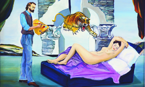 Das Bild "Maler und Model" des Künstlers Bernd Schobeß. Foto: Landkreis Goslar