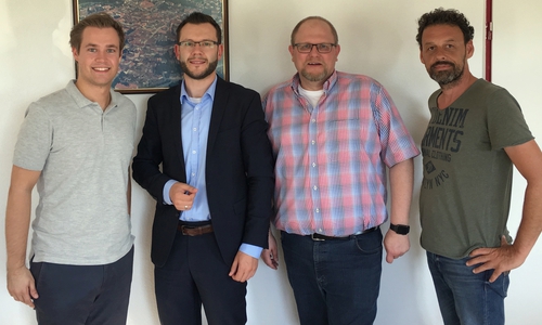 Lars Alt (Fraktionsvorsitzender der FDP), Alexander Goebel (Leiter des Helmstedter Regionalmanagements) Mark-Henry Spindler (Zukunftsinitiative Elm-Lappwald), Michael Fitzke (stv. Fraktionsvorsitzender der UWG) (v. li.). Foto: Junge Liberale Niedersachsen