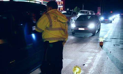 Die Polizei kontrollierte zahlreiche Fahrzeuge. Fotos: Polizei Helmstedt