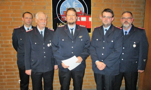 V. l.: Holger Smoczyk, Siegried Fulle, Tobias Fiedler, Daniel Löwen, Matthias Röper. Foto: Feuerwehr