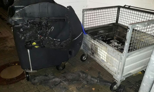 Am Sonntag brannten zwei Container in Wolfenbüttel. Foto: Feuerwehr Wolfenbüttel
