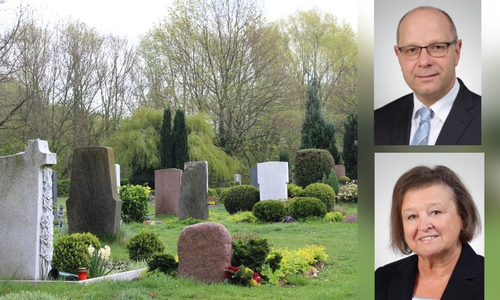 Für Peter Kassel und Ludmilla Neuwirth besteht die Lösung darin, den Ortsteilfriedhof in Ehmen in den Status eines Zentralfriedhofes zu heben. Foto: Antonia Henkel / CDU