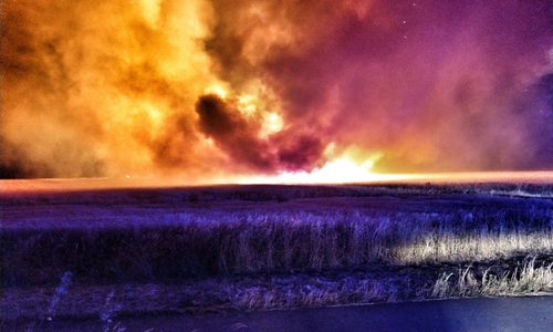 Flammen erhellen die Nacht. Fotos: Feuerwehr Vorsfelde