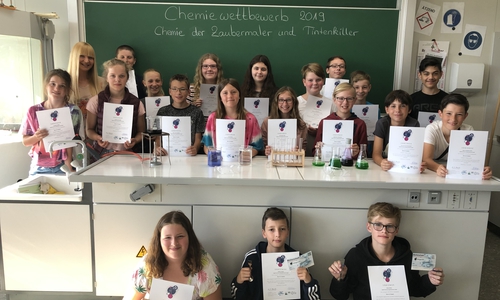 Die Schüler freuen sich über ihre erfolgreiche Teilnahme am diesjährigen Chemiewettbewerb. Foto: AGG Goslar
