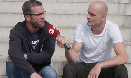Jens Bartels traf den Wolfsburger Marian Ciambella (li.), der gemeinsam mit Tobias Burhenne die Hilfsaktion "Strampeln für Max" in das Leben rief. Foto/Video: Bartels