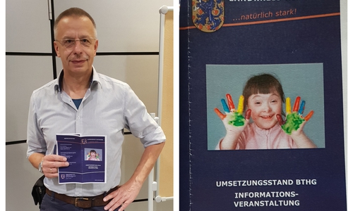 Frank Lange aus der Kreistagsfraktion der AfD mit dem Infomaterial zum Bundesteilhabegesetz. Fotos: AfD