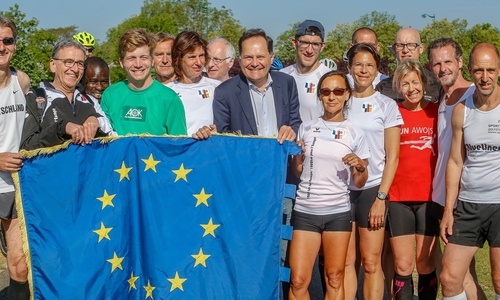 Die Aktion „1000 Kilometer für Europa“ ist kurz vor dem Ziel. Fotos: Stadt Wolfenbüttel