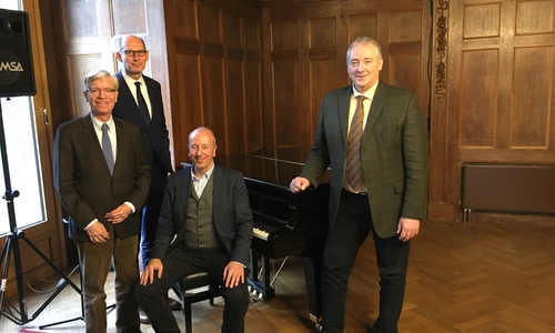 Im Salon der Seeliger-Villa (v. l.): Burkhard Jasper, Christoph Plett, Markus Lüdke und Frank Oesterhelweg.