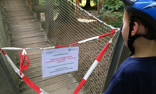Vandalismus am LÖWE-Turm. Foto: Privat