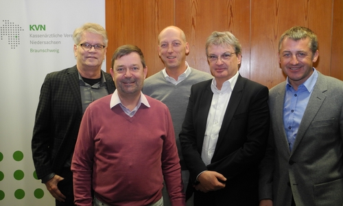 Dr. med. Uwe Gremmler, Dr. med. Thorsten Kleinschmidt, Prof. Dr. med. Karl-Dieter Heller, Dr. med. Christian Schütte, Dr. med. Friedrich Scheibe. Foto: KVN
