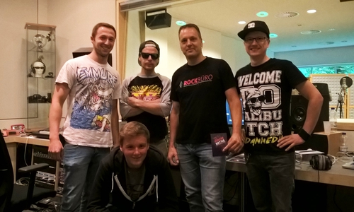 Die Gewinner-Band "Van Dammed" im Tonstudio. Foto: Rockbüro WF