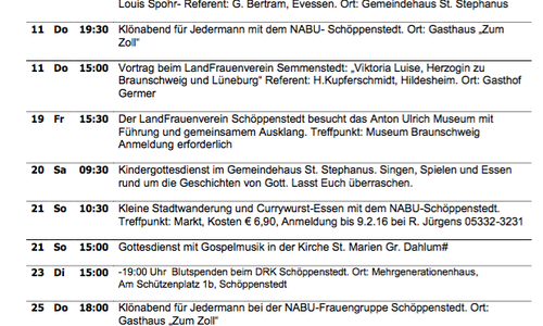 Veranstaltungskalender der Samtgemeinde Elm-Asse für Februar, Foto: Privat