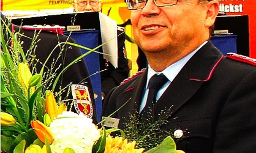 Danksagungen an den ehemaligen Brandabschnittsleiter West , Jörg Koglin. Foto: Privat