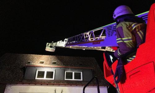 Die Feuerwehr musste die Drehleiter einsetzen. Fotos: Feuerwehr Stadt Bad Harzburg
