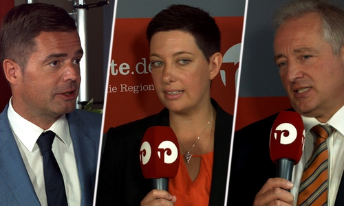 Der CDU-Landeschef aus Thüringen Mike Mohring (l.) war auf Einladung der Landtagskandidaten Sarah Grabenhorst-Quidde (m.) und Frank Oesterhelweg (r.) in die Region gekommen. Fotos/ Video: André Ehlers