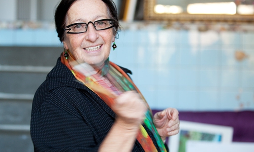 Daniela Guntner 2016 in ihrem Atelier. Foto: Stadtmuseum / Meike Netzbandt