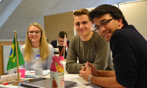 Die Schülerinnen und Schüler der Großen Schule nahmen an einem politischen Planspiel teil. Fotos: Große Schule