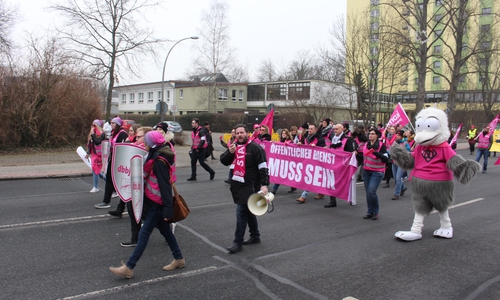 1.800 Mitarbeiter des öffentlichen Dienstes gingen auf die Straße. Video und Fotos: Sandra Zecchino
