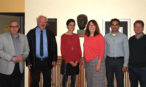 Am Auftaktgespräch zwischen dem THG und dem Ehemaligenver­band nahmen teil (v. l.i): Andreas Meißer, Dr. Peter Smolka, Sandra Feuge, Gabriela Aßmann, Dr. Dirk Hahn und Dirk Lohse. Foto: THG
