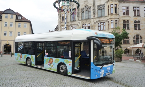 Erster KVG-Elektrobus  "Leo" im Stadtverkehr Helmstedt. Foto: KVG