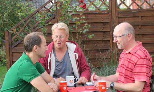 Bernd Telm, Wilfried Ottersberg und Matthias Franz im Gespräch über Bildungsgerechtigkeit. Foto: SPD