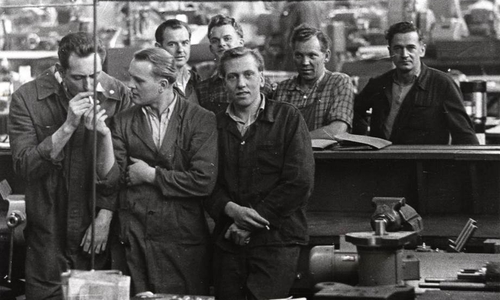 Die Kollegen von Franzkowiak bei einer ihrer Pausen im VW-Werk. Foto: Günter Franzkowiak