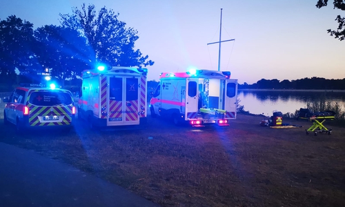 Feuerwehr, DLRG und Polizei suchten nach dem 20-Jährigen. Fotos: aktuell24/DC