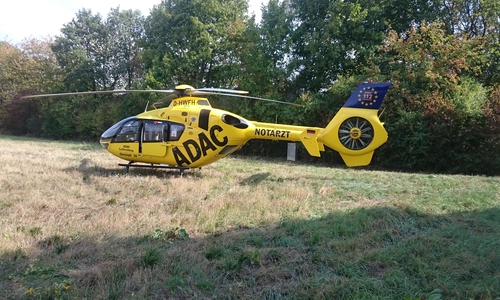 Der Rettungshubschrauber Christoph 30 vor der Aufnahme des Patienten. Foto: Feuerwehr Goslar