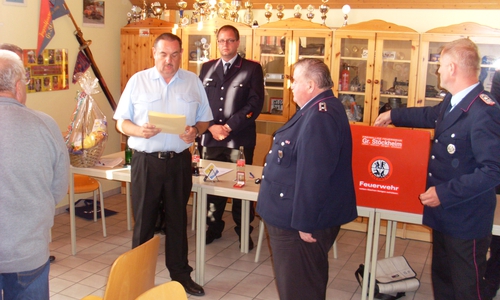 Am 6. Juli fand die diesjährige Halbjahresdienstversammlung der Freiwilligen Feuerwehr Groß Stöckheim statt. Hierzu konnte Ortsbrandmeister Marco Bachmann 37 Kameraden begrüßen. Foto: Marcel Hänschen