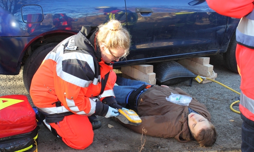 20 unfallrealistisch geschminkte Verletzte mussten bei diesem Großschadensereignis rettungsdienstlich versorgt werden. Fotos: Landkreis Goslar
