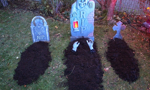 Im Garten der Familie Pilottek in Salzdahlum wird es zu Halloween gruselig. Fotos und Video: Alexander Dontscheff
