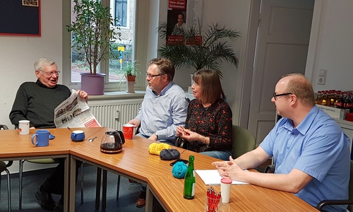 Bürgersprechstunde der SPD-Ratsfraktion mit Dieter Henze, Torsten Koch, Margrit Nieman, Jörn Domeier. Foto: SPD-Helmstedt