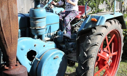  Anna-Lena war vom historischen Trecker begeistert.