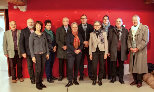 Vertreter der WWW-Initiative mit den Teilnehmern aus Wolfenbüttel Susanne Roßa,
Geschäftsführerin des Kulturstadtvereins, Dritte von links, und dem
Vorsitzenden Prof. Dr. Christoph Helm, Erster von rechts, im Lessing-Museum in Kamenz. Foto: Kulturstadt Wolfenbüttel e.V.