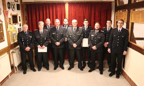 Detlef Biehl, Annedore Beese, Guido Gebauer, Rolf Rössing, Markus  Kauna,  Detlef Bohn, Loris Biehl, Björn Biehl, Matthias Tichelmann, Christian Harbich, (es fehlen: Torsten Dorstewitz und Christian Pätzold) Foto: Freiwillige Feuerwehr Westerlinde
