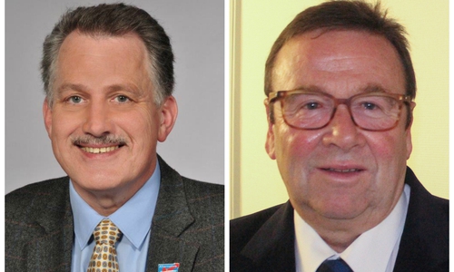 Winfried Pink (Fraktionsvorsitzender der CDU, rechts im Bild) kontert der Kritik von Klaus-Dieter Heid (Fraktionsvorsitzender der AfD, links im Bild). Foto: Privat