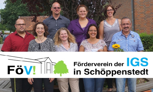 Hintere Reihe von links: Oliver Kniep, Mareike Steuer und Jennifer Schieder. Vordere Reihe von links: Matthias Olschack, Vorstandsvorsitzende Susanne Schnettker, Ina May, Wiebke Fischer und Rolf Walczak. Foto: Förderverein
