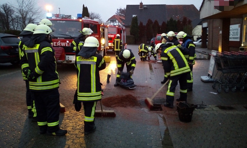 Die Feuerwehr setzte Bindemittel ein. Fotos: Feuerwehr Flechtorf