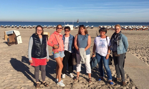 Vor 30 Jahren haben sich (von links) Marion Höfert, Heike Zink, Claudia Röger, Daniela Friedrich, Beate Gapinski-Noster, Sonja Jakobshöfer-Maibuam und Karin Gregusch beim Sekretärinnen-Seminar der Kreisvolkshochschule Goslar kennengelernt. Seither verbindet die Frauen eine enge Freundschaft. (Auf dem Foto fehlt Karin Gregusch). Foto: privat