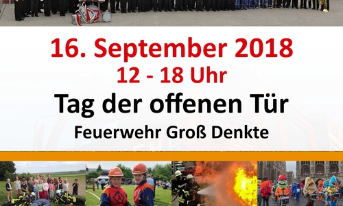 Tag der offenen Tür bei der Feuerwehr Groß Denkte. Flyer: Feuerwehr