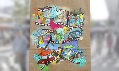 Ab sofort wird eine Papiertüte angeboten, die die Umwelt schont und darüber hinaus sogar noch imagefördernd mit einem Wolfsburg-Motiv bedruckt ist. Foto: WMG Wolfsburg