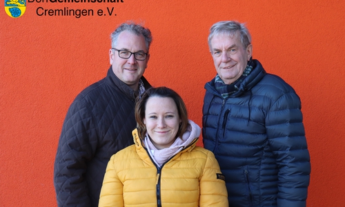 Der neue Vorstand der Dorfgemeinschaft Cremlingen e.V. Von links: Kolja Siefert (Zweiter Vorsitzender), Astrid Birke (Kassiererin) , Fritz Segger (Erster Vorsitzender). Nicht auf dem Bild: Jörg Weber (Schriftführer). Foto: Vorstand DGC e.V.
