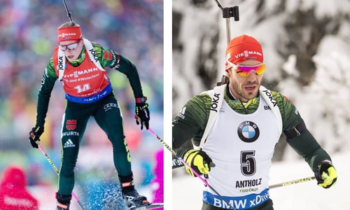 Stützen im Deutschen Biathlon: Franziska Hildebrand und Arnd Peiffer. Fotos: imago