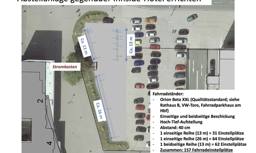 In der Nähe des Hauptbahnhofes gibt es neue Fahrradstellplätze