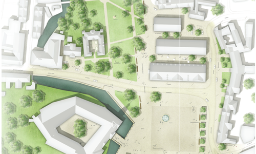 Dieser Siegerentwurf zur Neugestaltung des Schlossplatzes ruft bei FDP-Ratsherr Rudolf Ordon keine Begeisterung hervor. Visualisierung:  Landschaftsarchitektur Mann