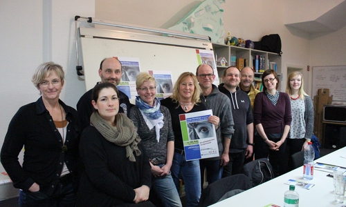 Die Arbeitsgruppe des Präventionsrates Wolfenbüttel stellt das Programm des Fachtages vor. Von links: Sabine Schneider, Natascha Rodriguez-Diaz, Peter Schulenburg, Michaela Knabe, Monika Rohde, Matthias Steg, Oliver von Losch, Rainer Oelgeschläger, Claudia Pinkert und Susanne Pensler. Foto: Max Förster