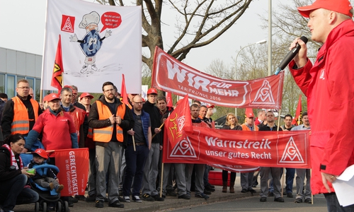 Streik bei MKN. Foto: Peter Frank, d&d