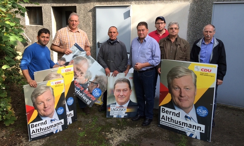 Isa Keyik, Frank Oesterhelweg, Rudi Nowack, Uwe Lagosky, Moritz Birkelbach, Herbert Theissen, Heinz Dobrick (v. li.). Nicht im Bild: Christian Schulze. Foto: CDU