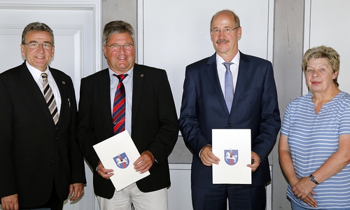 V. l.: Bürgermeister Thomas Pink, Norbert Kraftschik, Frank Greie und Doris Ahlke. Foto: Stadt Wolfenbüttel